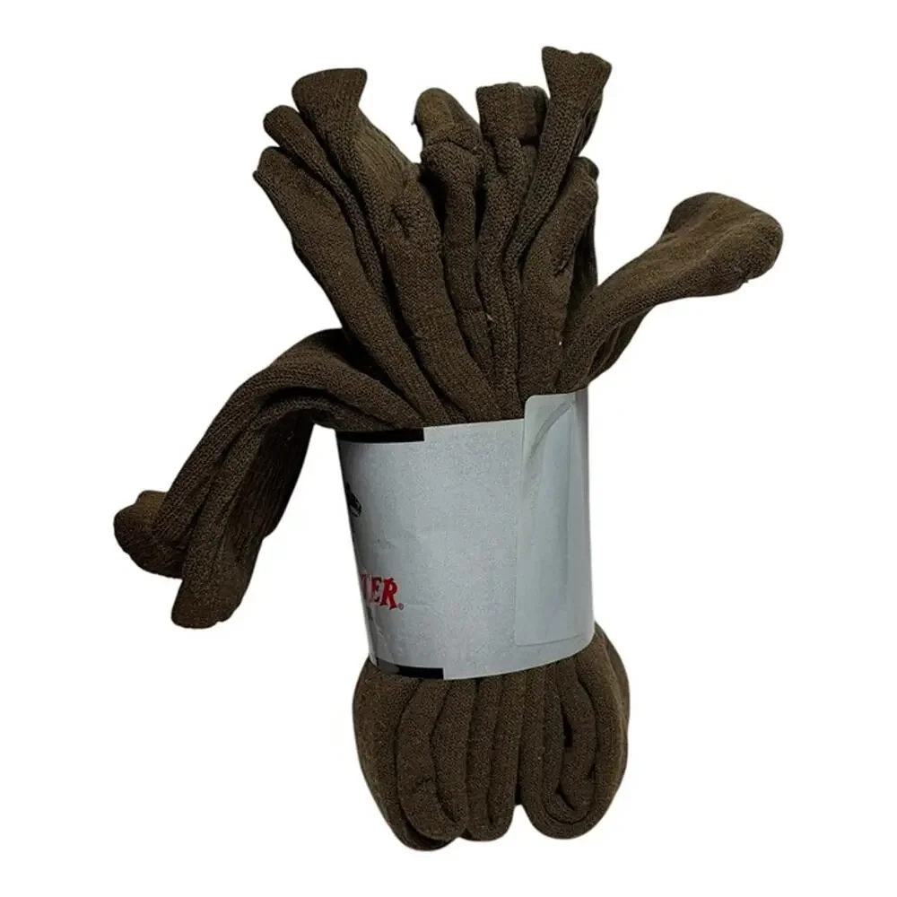 6 Pairs Winchester Thermal Crew Socks Brown Hunting Work Outdoor Boot Socks